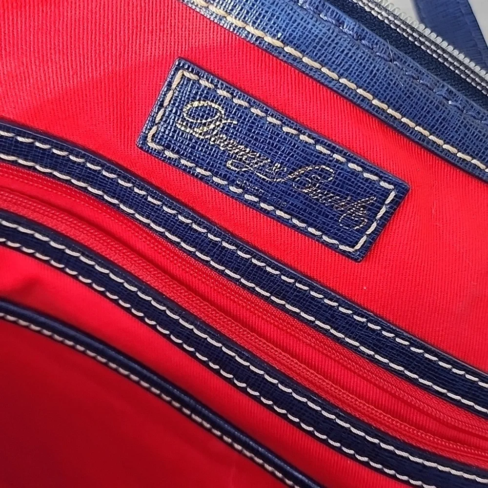 Dooney & Bourke Westerly Navy and Pink Striped Satchel Bag
